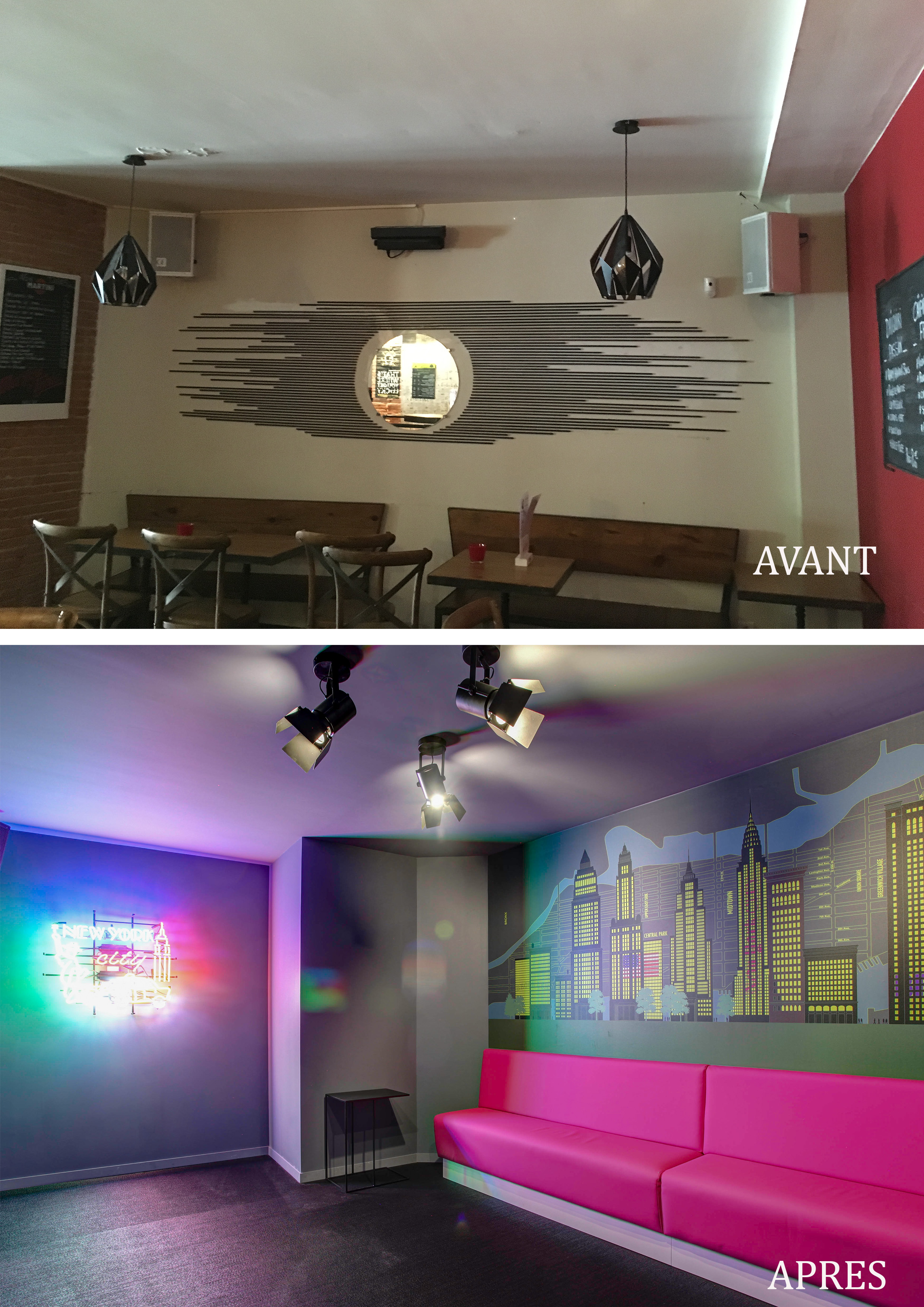Rénovation Transformation bar classique en bar karaoké Box sur Toulouse 2020